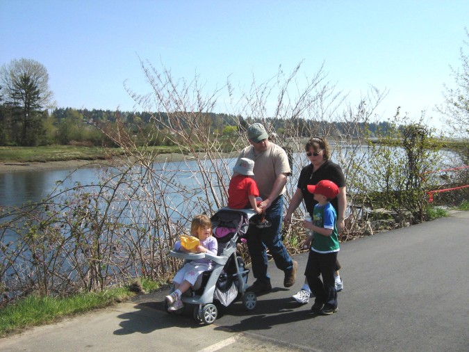 A young family participates in a past Walk for Hearts along the Courtenay River (submitted photo). 